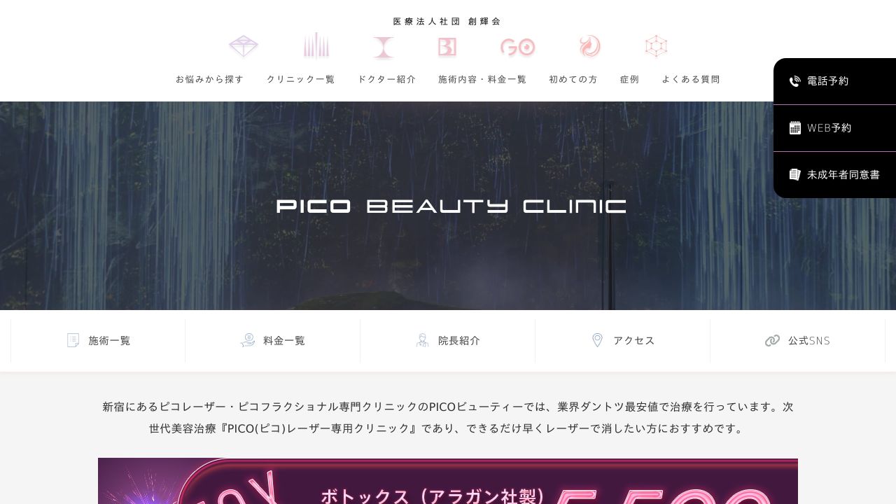 ＰＩＣＯＢＥＡＵＴＹＣＬＩＮＩタ形成外科