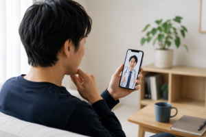 スマホでのオンライン診療イメージ